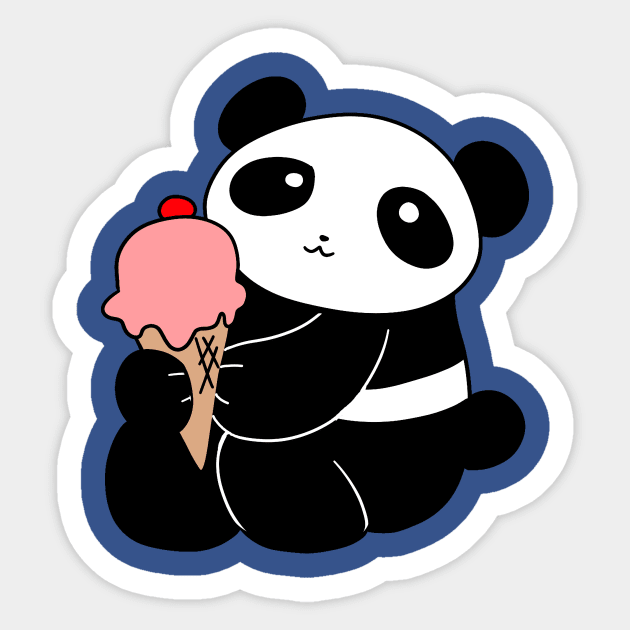 Icecream Panda Sticker by saradaboru